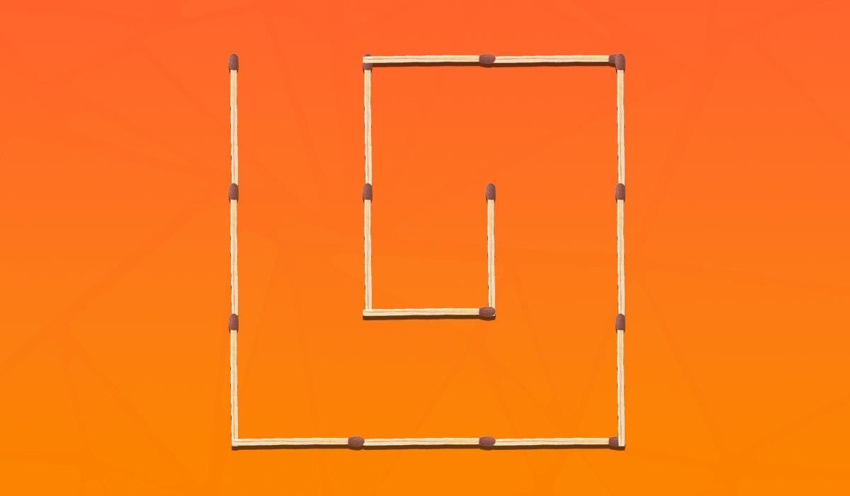 Трябва да преместите 3 мачове, за да направите 2 квадрата: много предизвикателен пъзел